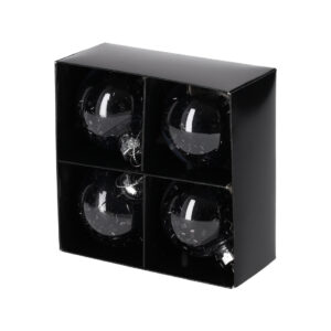 JENS Living Glitter Kerstballen Zwart /4