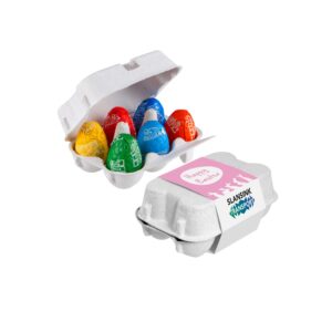 Eierdoosje met 6 Tony Chocolonely paaseitjes