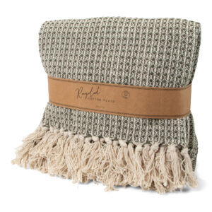 JENS Living Recycled Cotton Plaid Wafel Groen