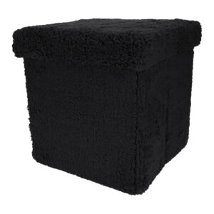 JENS Living Opvouwbare Poef Teddy Zwart