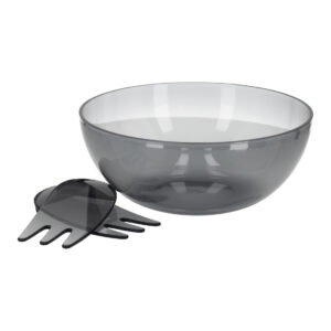JENS Living Acryl Saladeschaal Met Bestek Smoke