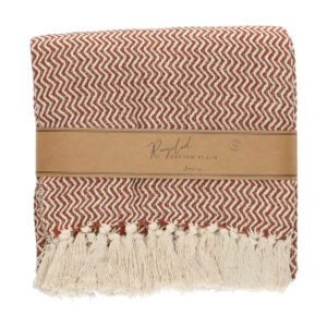 JENS Living Recycled Cotton Plaid Visgraat Roest