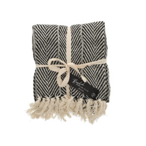 JENS Living Basic Recycled Cotton Plaid Zwart