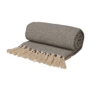 JENS Living Recycled Cotton Plaid Visgraat Grijs