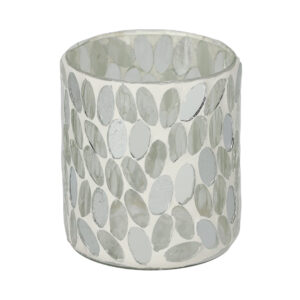JENS Living Theelichthouder Mozaïek Wit Small