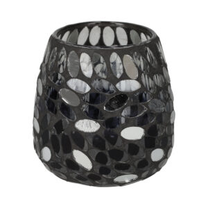 JENS Living Theelichthouder Mozaïek Zwart Large