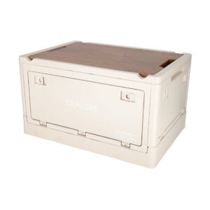 NORLÄNDER Krat met houten deksel Off-white