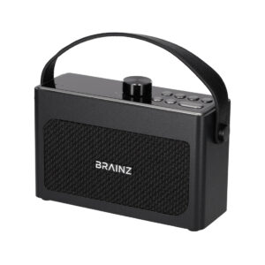 BRAINZ Retro Clock Speaker Zwart