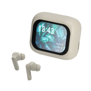 BRAINZ ANC/ENC Display Earbuds Jade Taupe