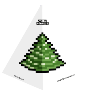 Pixel perfect Kerstboom stapelpannenkoek