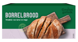 Groen Geluk Borrelbroodmix in papieren bakvorm