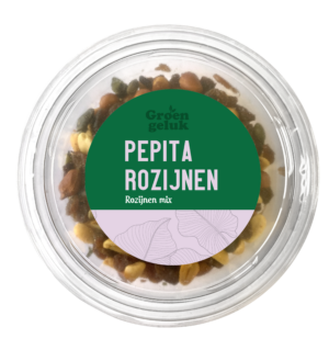 Groen Geluk Pepita rozijnen mix cup