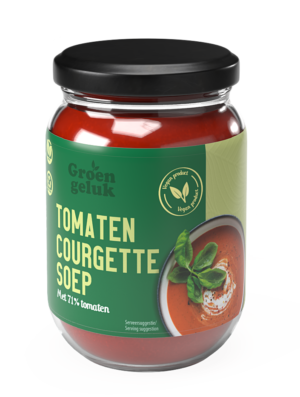Groen Geluk Tomaat-courgettesoep veggie in pot