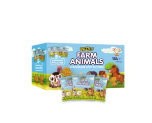 BF-Snazzles Standard Cookie 5x25gr Farm Animals Chocolate Chip