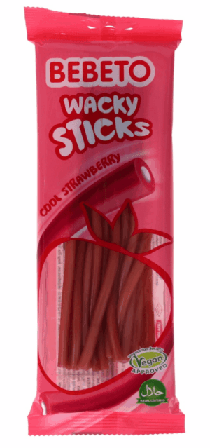 BF-Bebeto Licorice 160gr Wacky Sticks Cool Strawberry