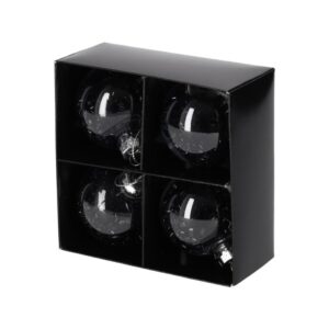 JENS Living Glitter Kerstballen Zwart /4