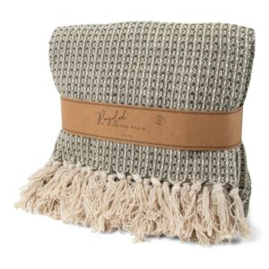 JENS Living Recycled Cotton Plaid Wafel Groen