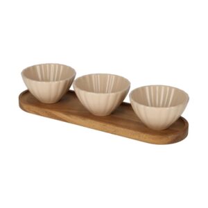 JENS Living Serveerset Met Schelp Schaaltjes Beige