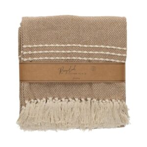 JENS Living Recycled Cotton Plaid Juul Beige
