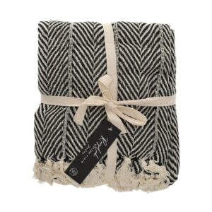 JENS Living Basic Recycled Cotton Plaid Zwart
