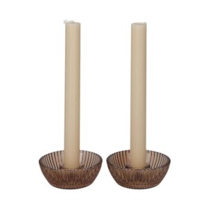 JENS Living Giftset Kandelaar + Kaars Bruin /2