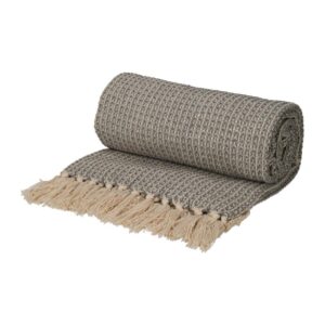 JENS Living Recycled Cotton Plaid Wafel Grijs