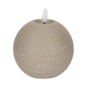 JENS Living Rustieke LED Kaars Rond Taupe