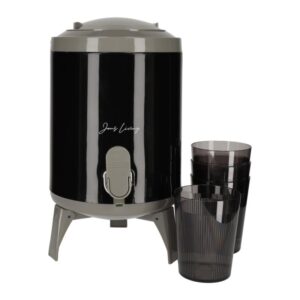 JENS Living Sapdispenser Set met 4 Bekers Zwart