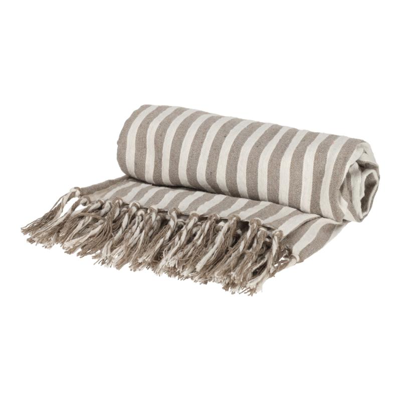 JENS Living Hamamdoek Strepen Taupe 180x90