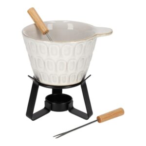 JENS Living Fondue Set Stippen Taupe