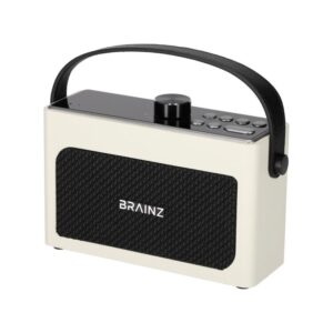 BRAINZ Retro Clock Speaker Wit